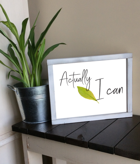 "Actually I Can" Framed art - medium 9" x 12"