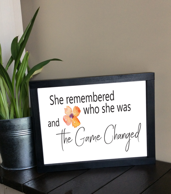 "She Remembered" Framed art - medium 9" x 12"