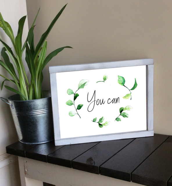 "You Can" Framed art - medium 9" x 12"